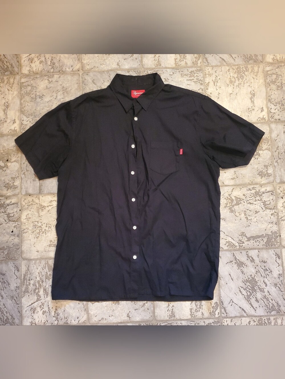 Supreme Black Short-Sleeve Button-Down Size XL